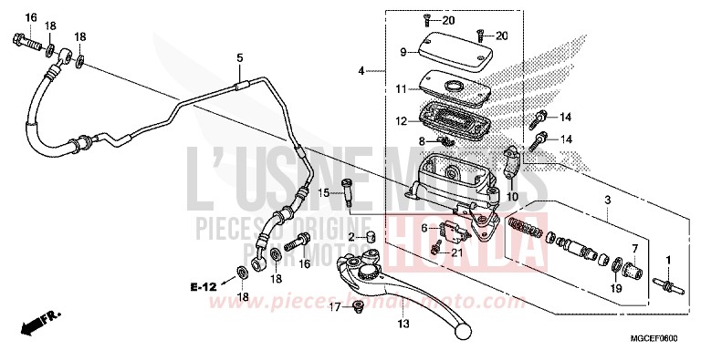 MAITRE-CYLINDRE de CB1100 ABS GRAPHITE BLACK (NHB01) 2014